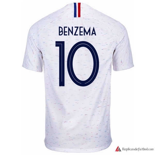 Camiseta Seleccion Francia Segunda equipación Benzema 2018 Blanco